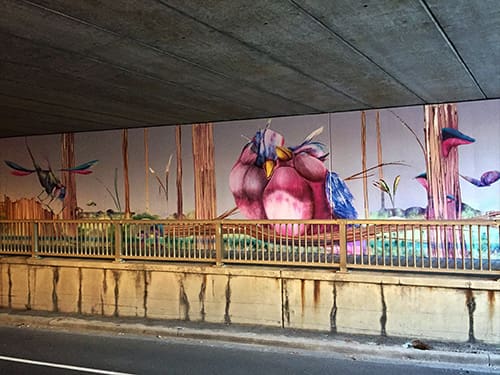 Artist: Christopher Ross. 2017 StreetARToronto Underpass Program. Runnymede Underpass. Toronto, ON